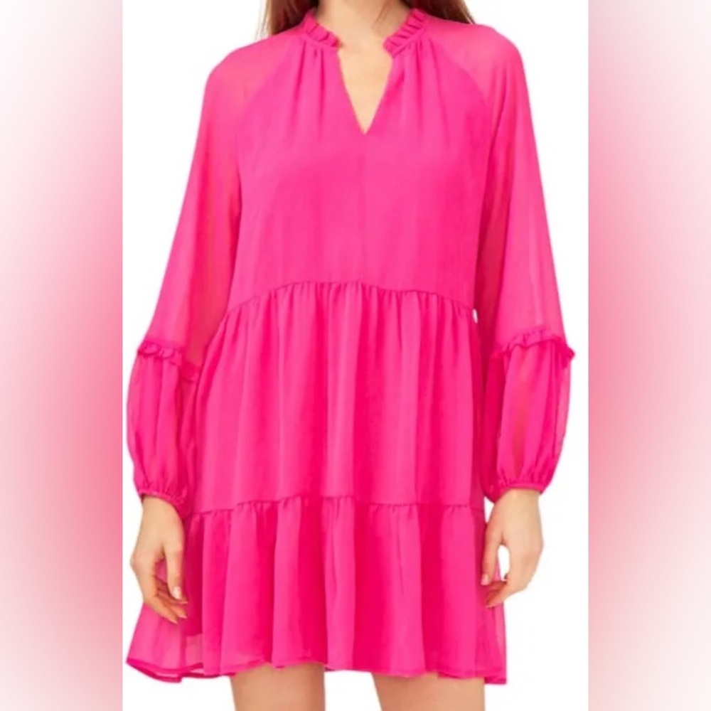 Vince Camuto Hot Pink Tiered Dress